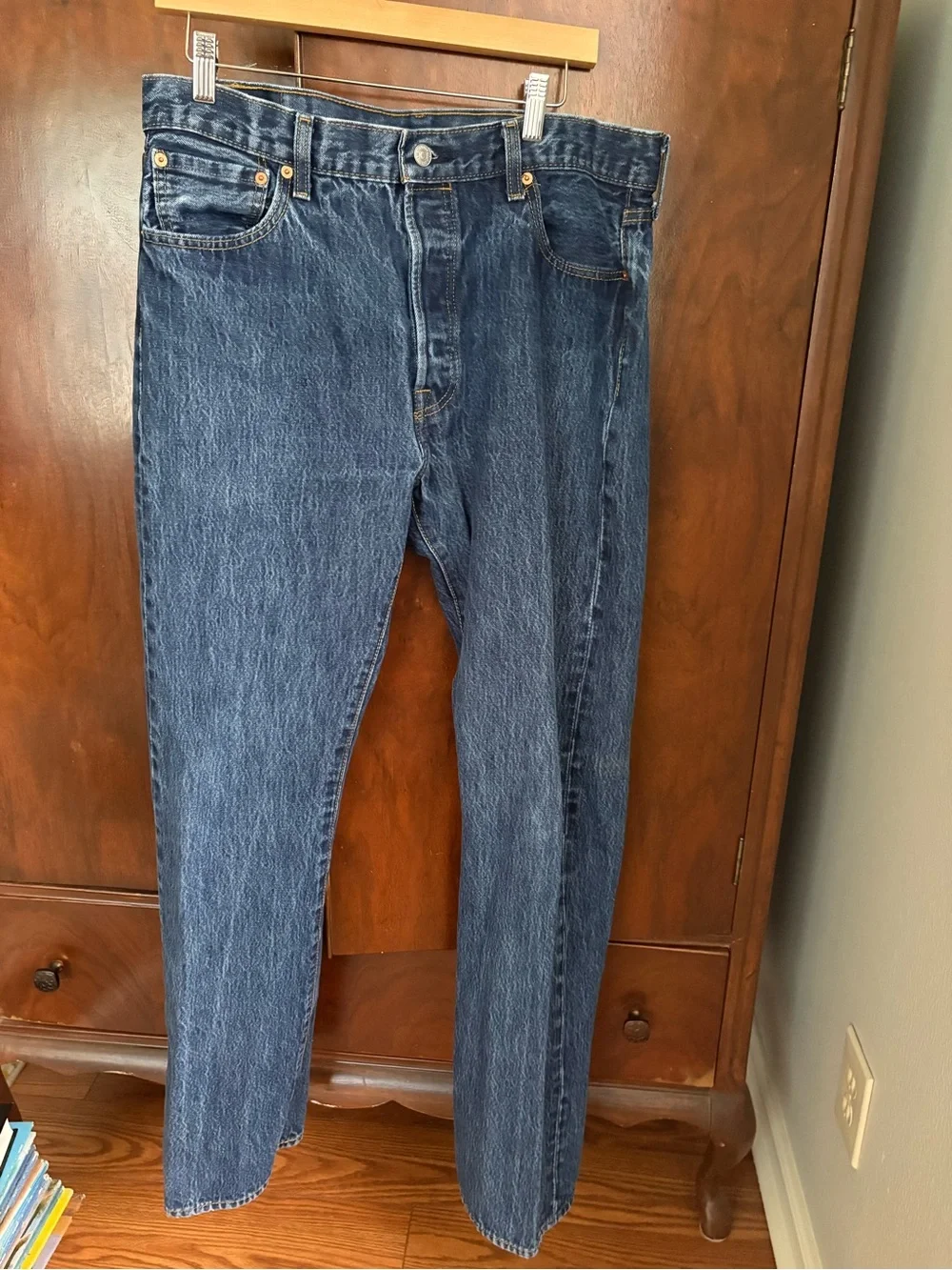 Classic Men's Dark Blue Jeans - Timeless Straight Fit